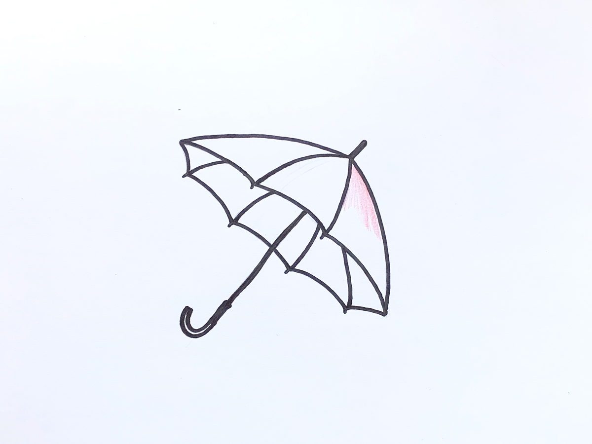 How to draw details for an umbrella handle