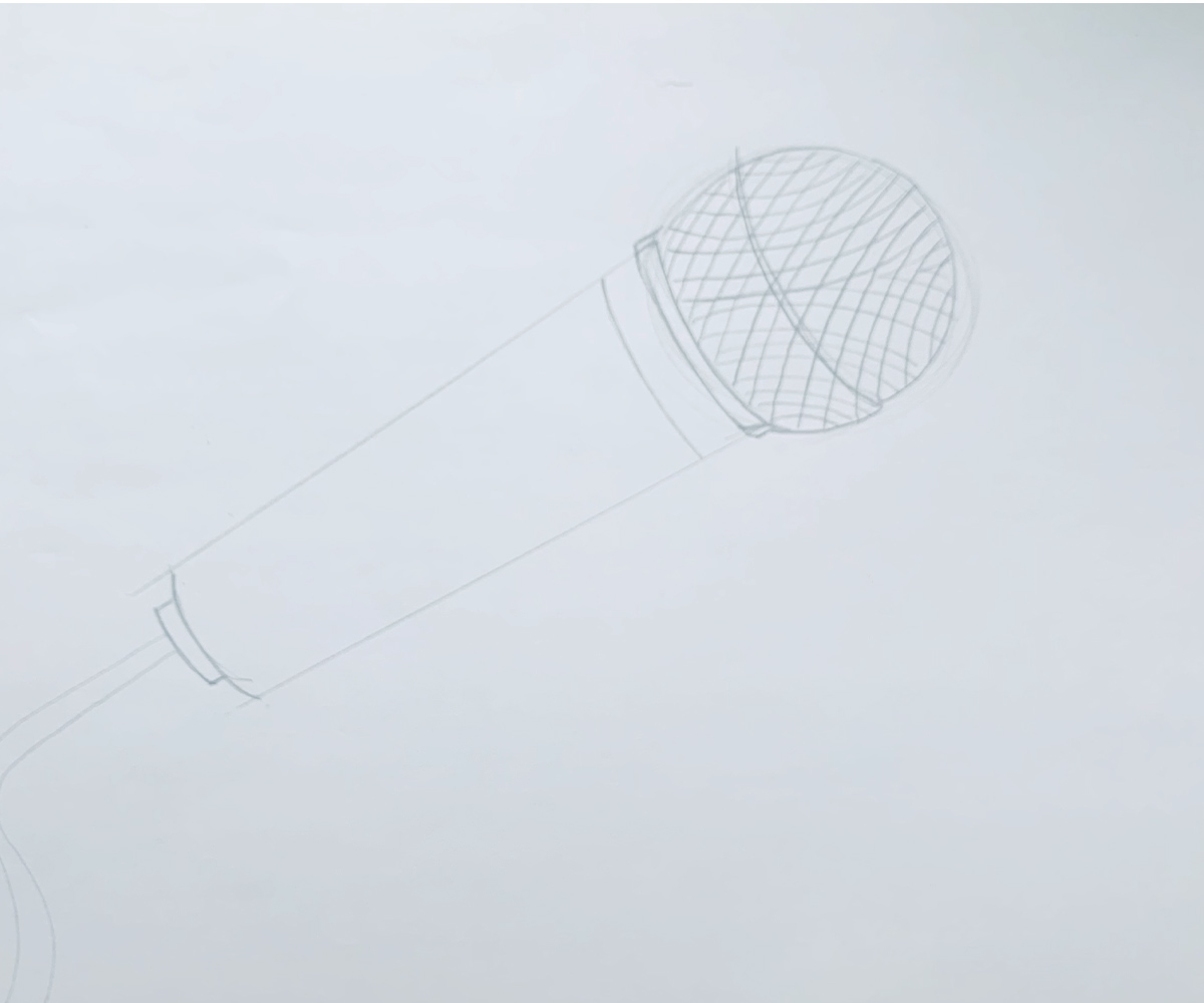 How to draw a microphone outline