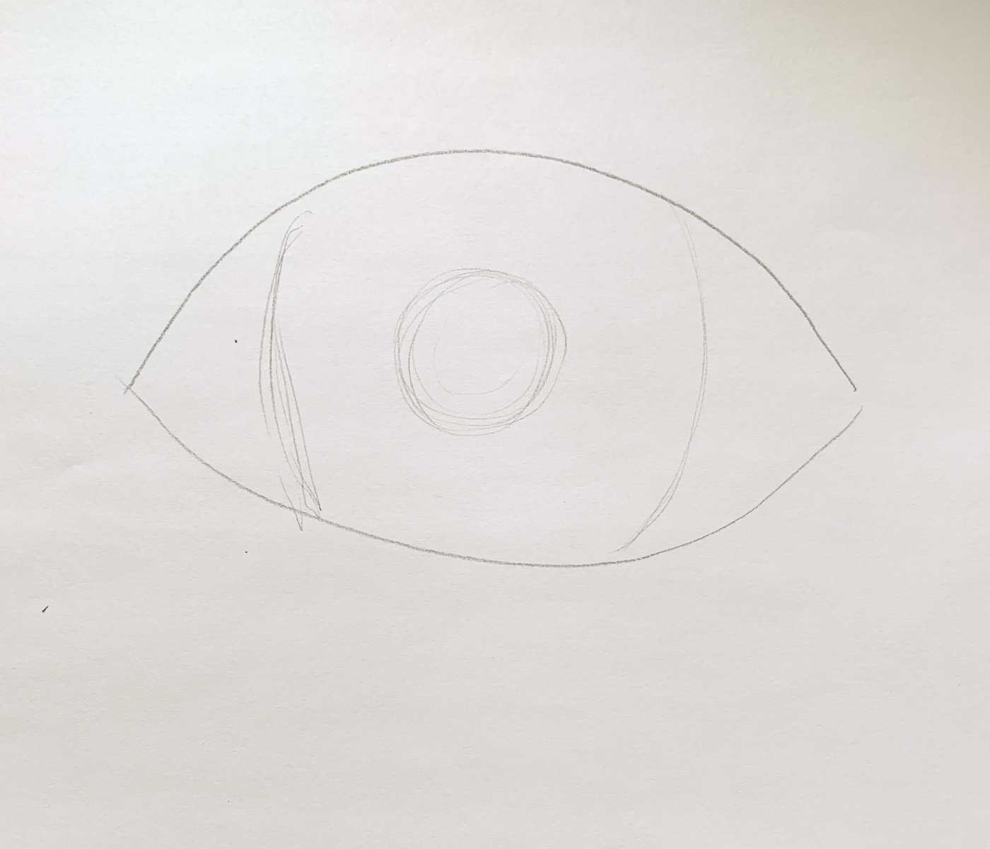Outline of an eye hand drawn