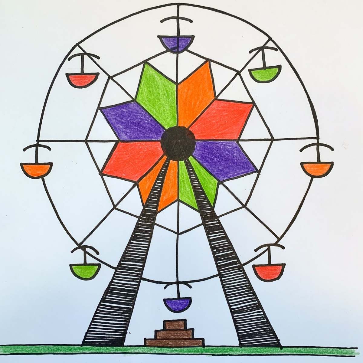 How to color a ferris wheel